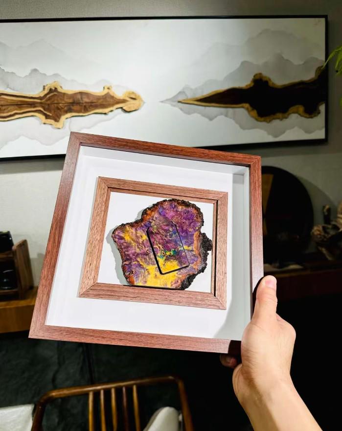 Handmade Wooden Painting With Built-in Lighter | Unique Art & Design