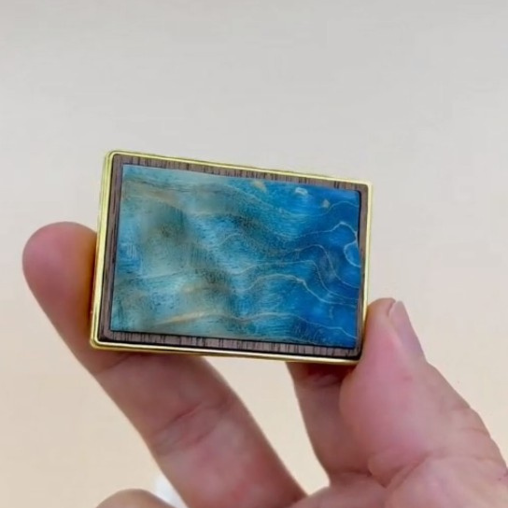 Handmade Wooden Ocean Blue Lighter