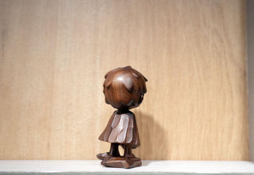 Handmade Wooden Stylized Child Figure Sculpture | Modern Pop Figurine