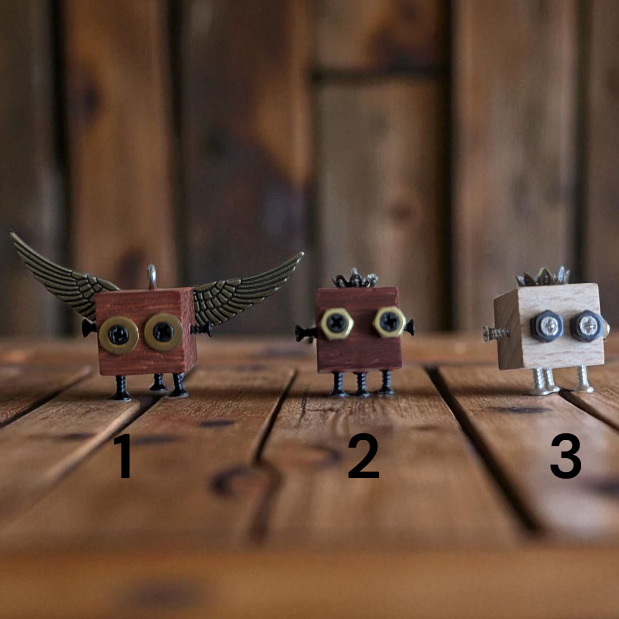Mini Wooden Steampunk Mechanical Robot Keychain | Cute Gift For Him