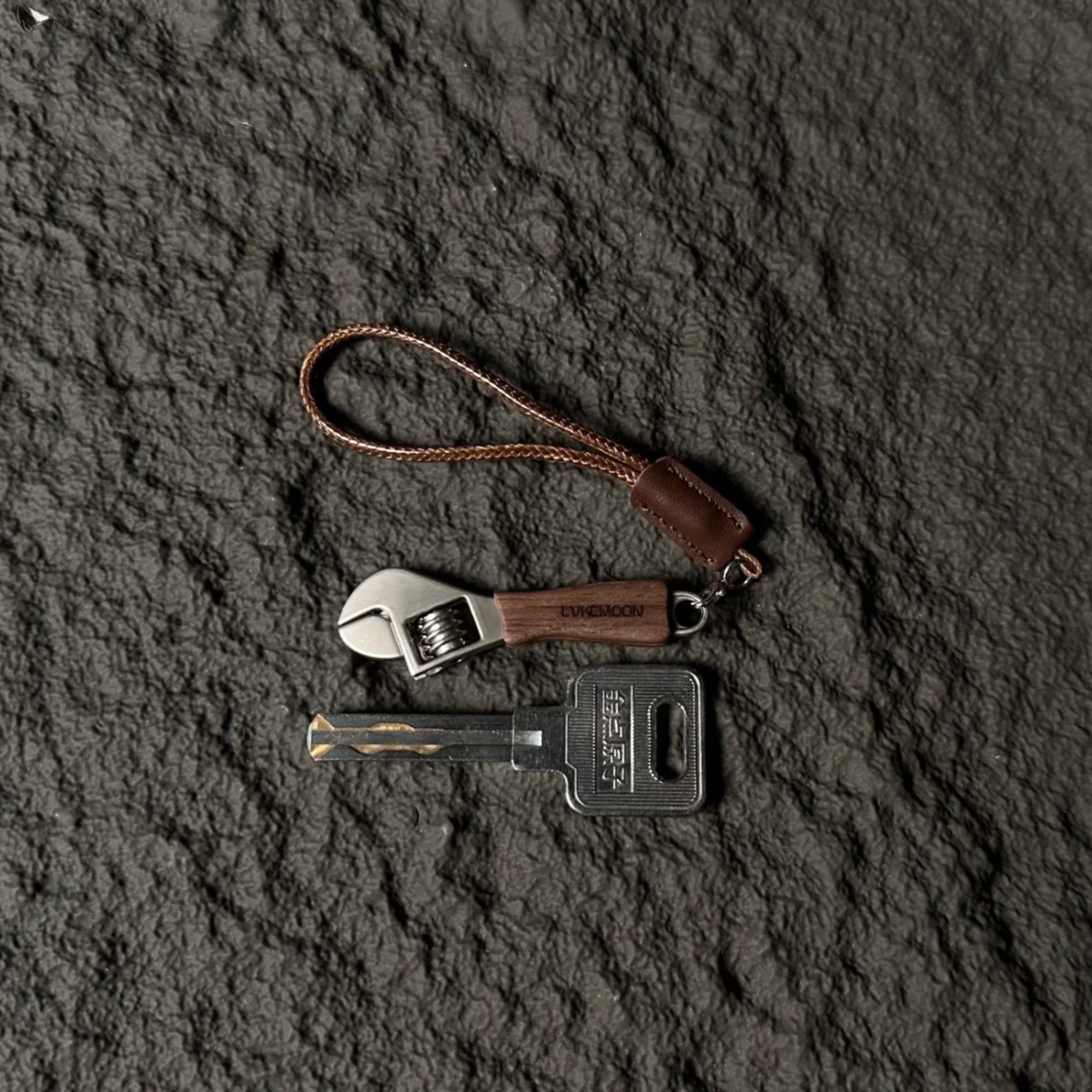 Handmade Wooden Miniature Wrench Keychain | Quirky Desk Accessory