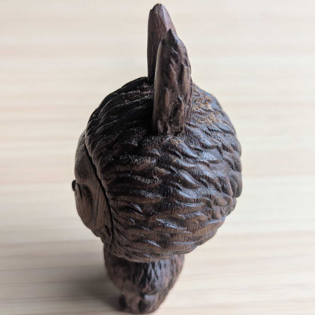 Handmade Wooden Labubu Figurine
