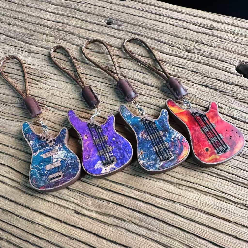 Handmade Wooden Mini Colorful Bass Charm