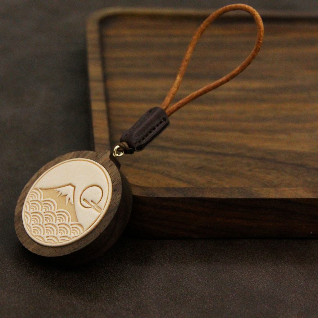 Handmade Japan Fuji Mountain Wooden Car Charm | Minimalist Gift