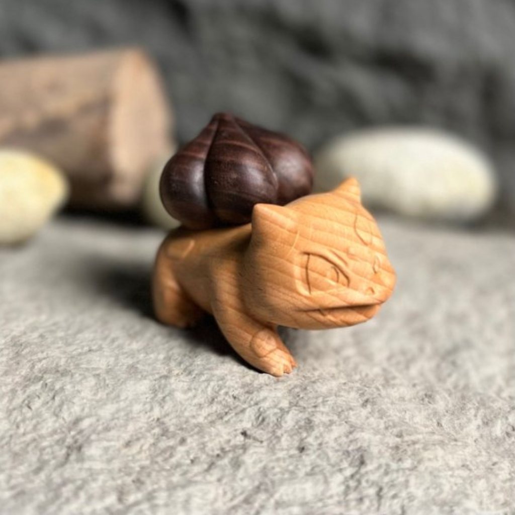 Handmade Wooden Bulbasaur Planter Monster