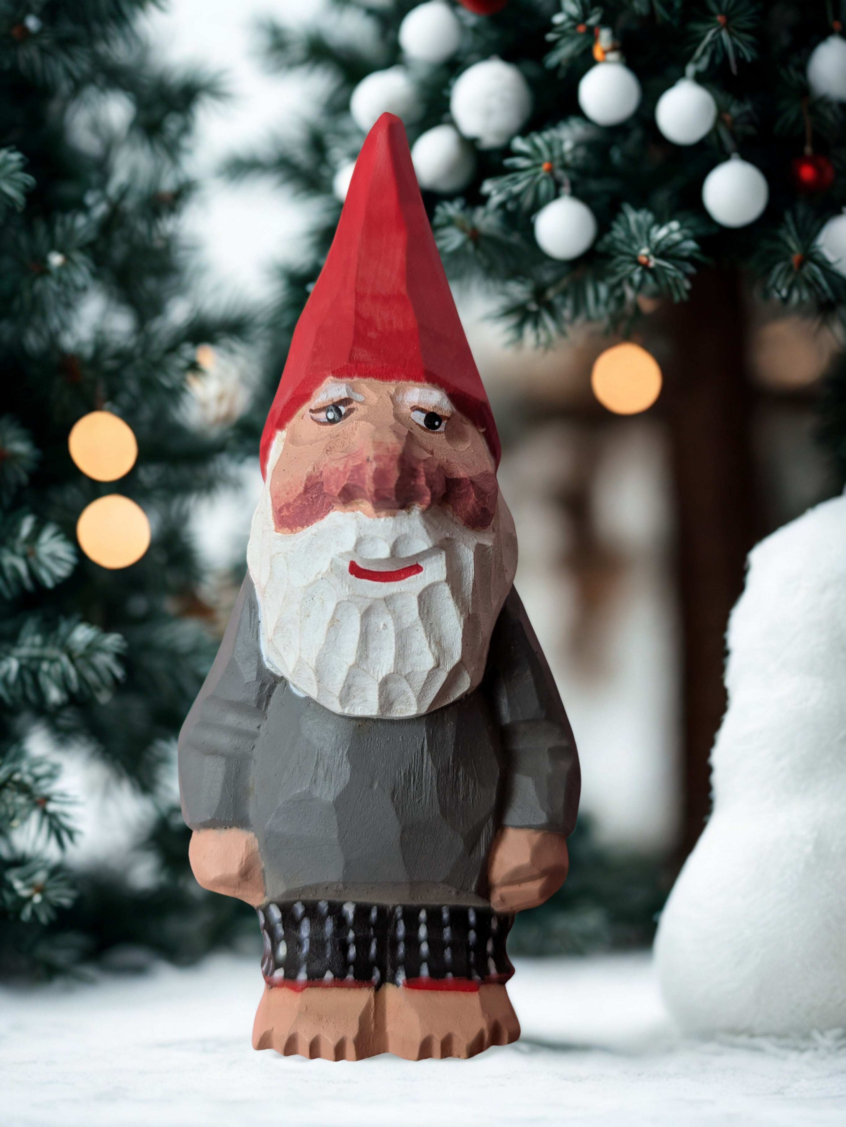 Handmade Wooden Mini Santa Claus Figurine