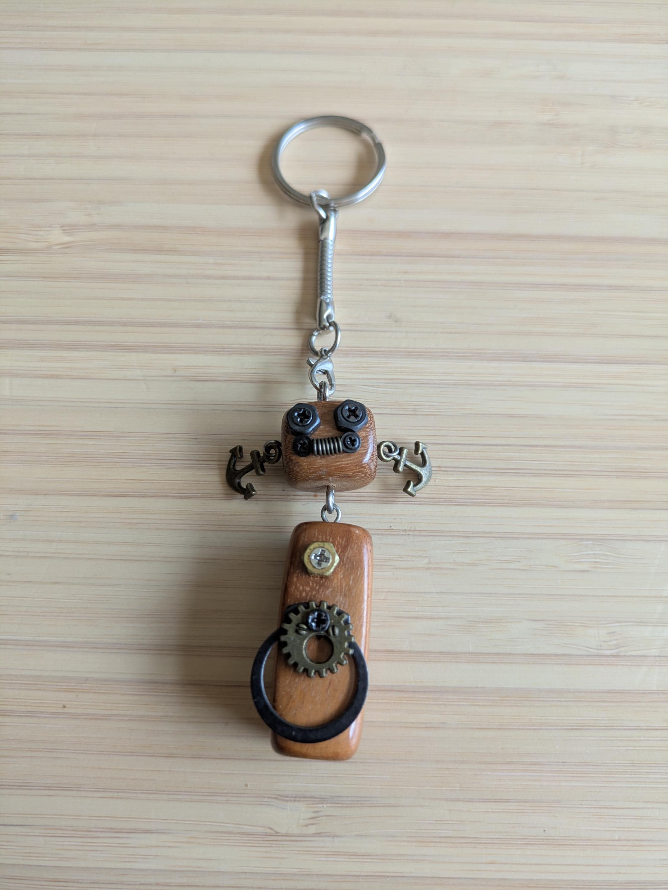 Mechanical Robot Rearview Mirror Accessory | Steampunk Style Bag Charm