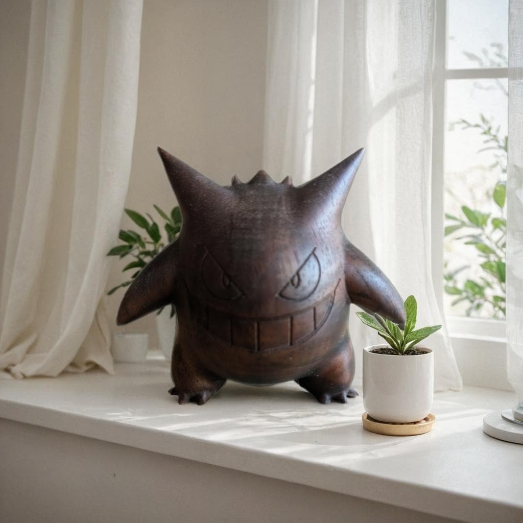 Handmade Wooden Smiling Shadow Creature