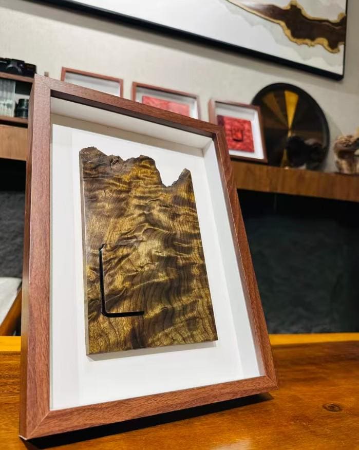 Handmade Wooden Painting With Built-in Lighter | Unique Art & Design