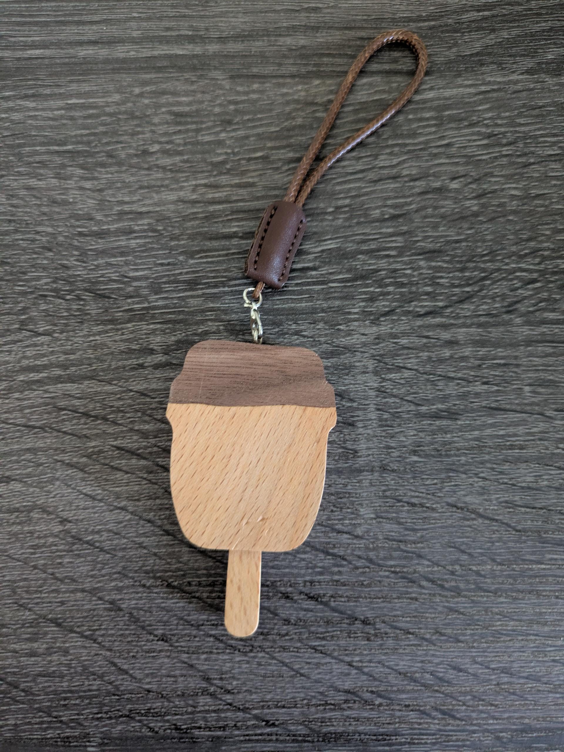 Handmade Wooden Doll Head Ice Cream | Charm For Your Car Or Backpack
