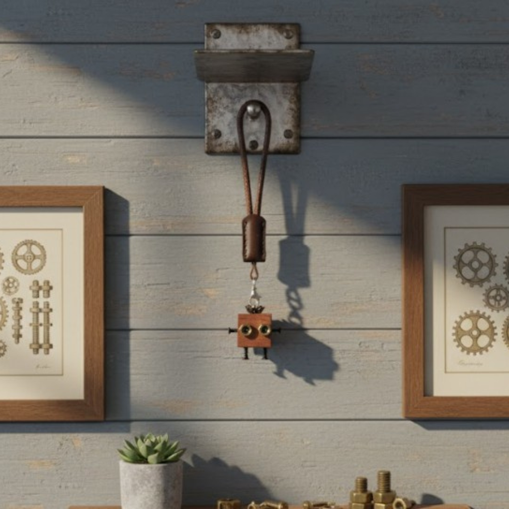 Mini Wooden Steampunk Mechanical Robot Keychain | Cute Gift For Him