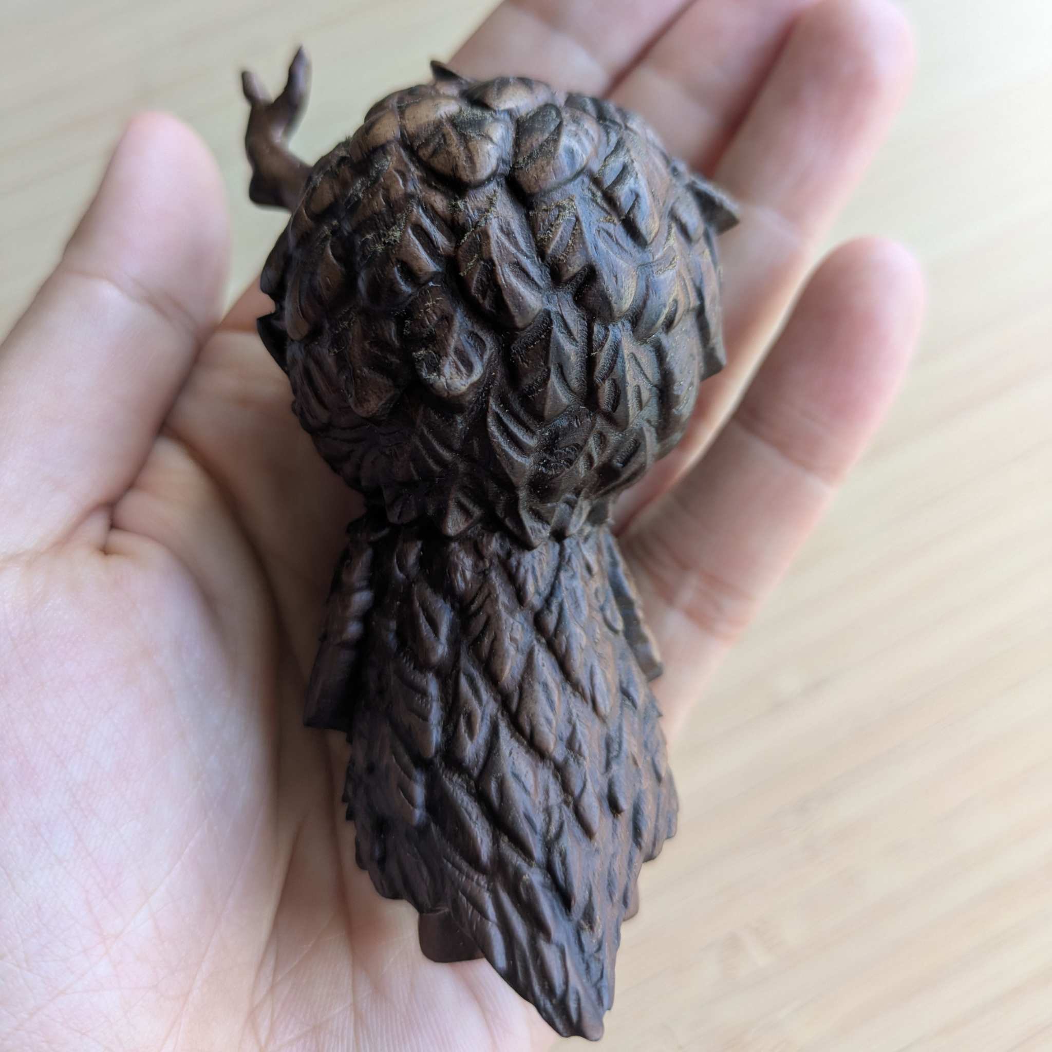 Handmade Wooden Feather Hirono Xiaoye Figurine