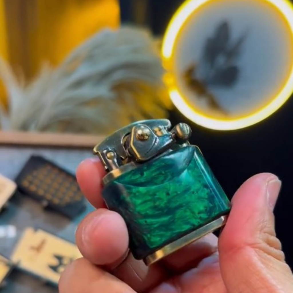 Handcrafted Wooden Lighter in Lake Green