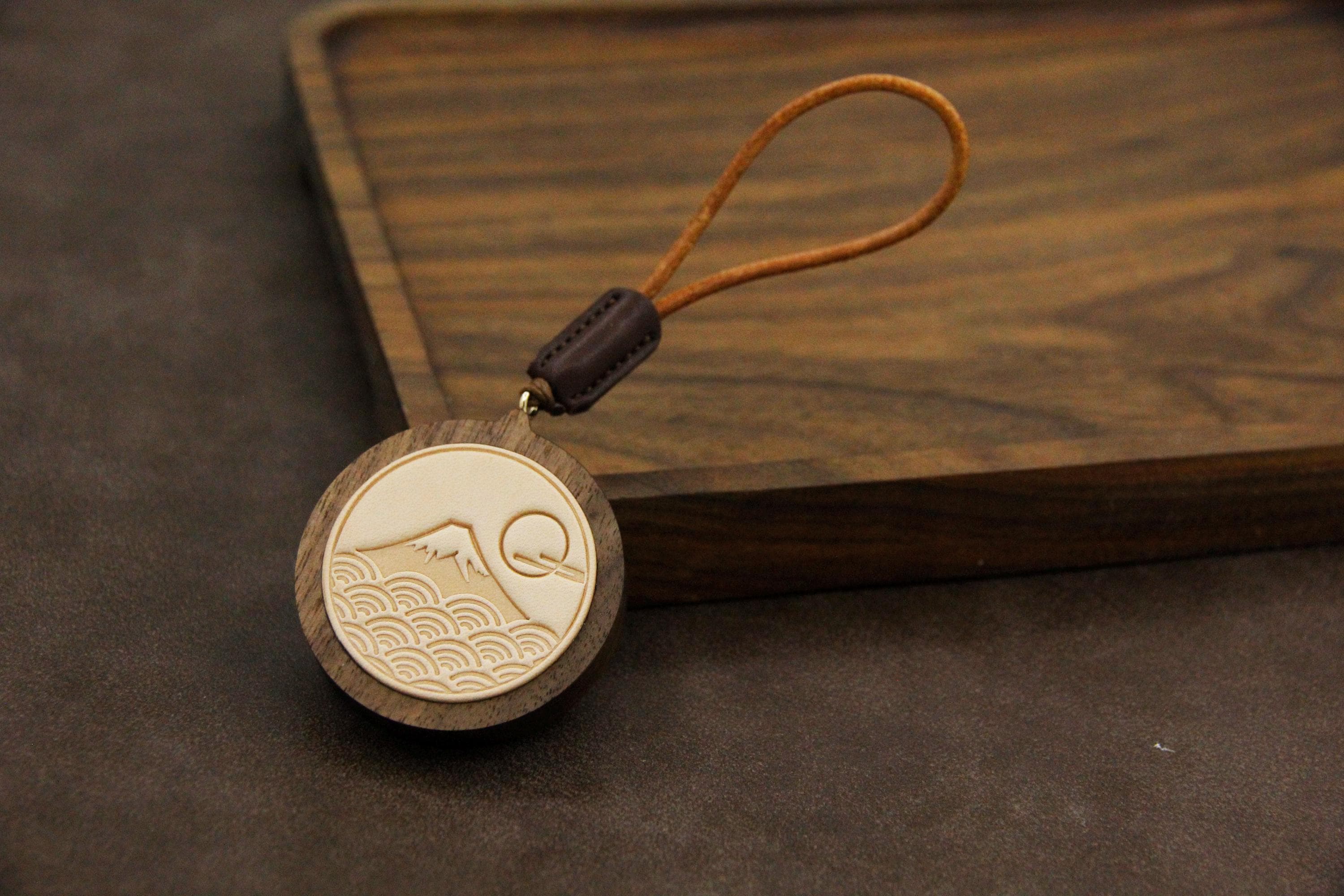 Handmade Japan Fuji Mountain Wooden Car Charm | Minimalist Gift