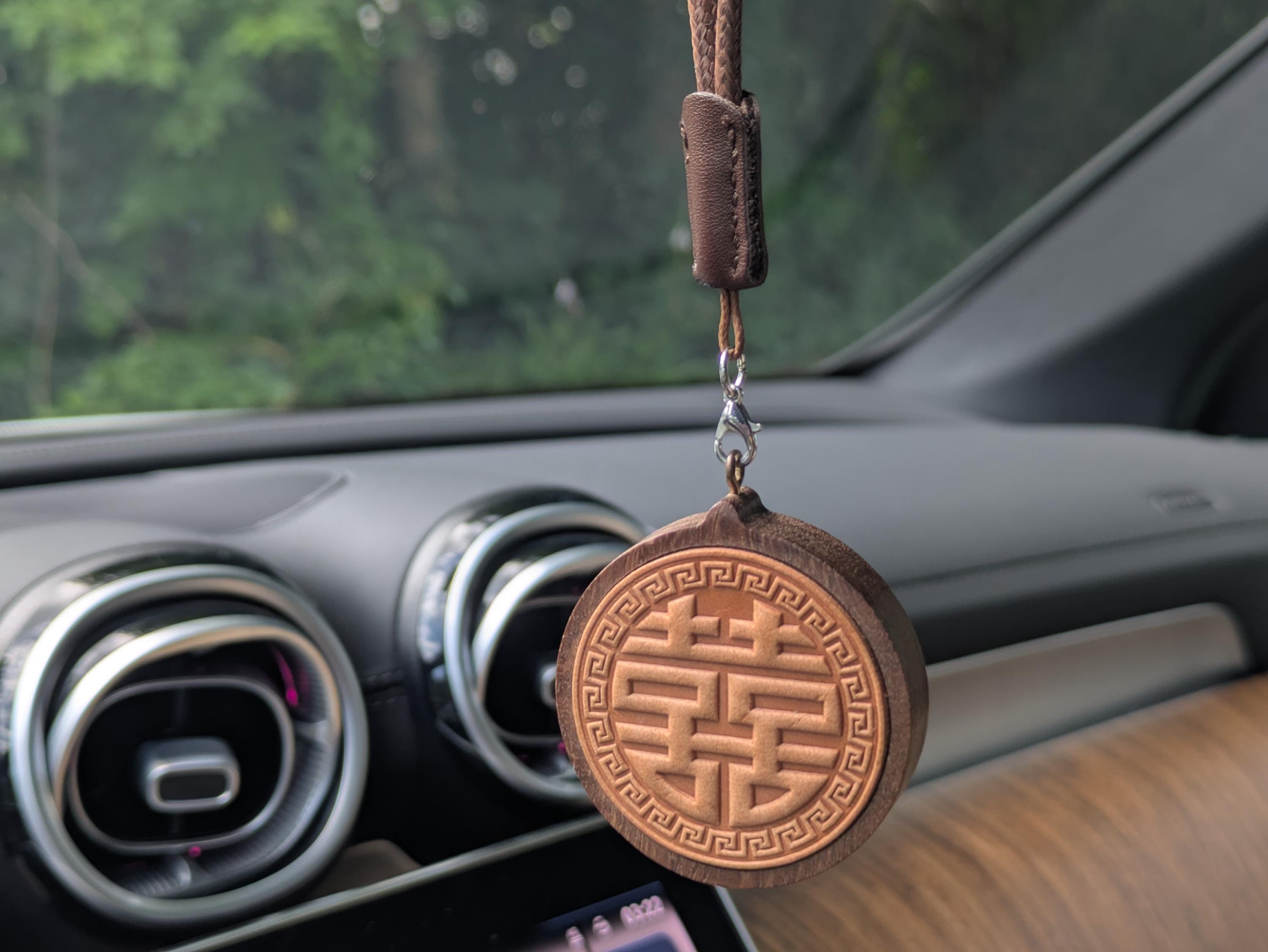 Handmade Wooden Double Happiness 喜喜 Round Ornament | Cultural Gift