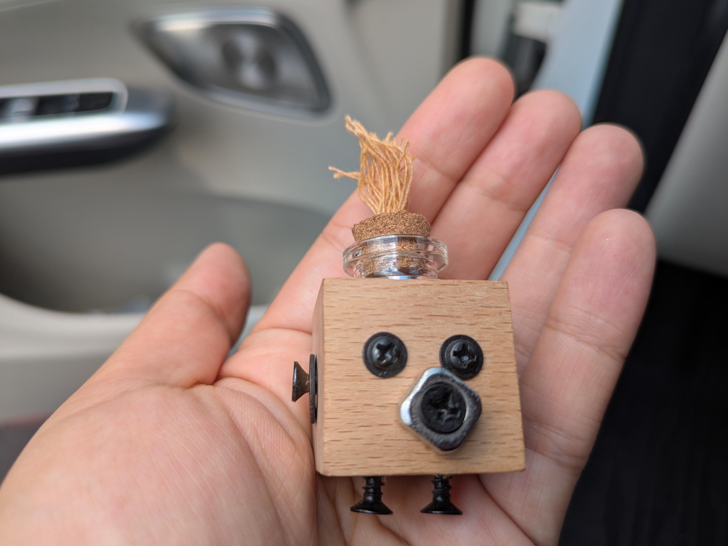 Wooden Steampunk Robot Car Essential Oils Diffuser | Car Accessory