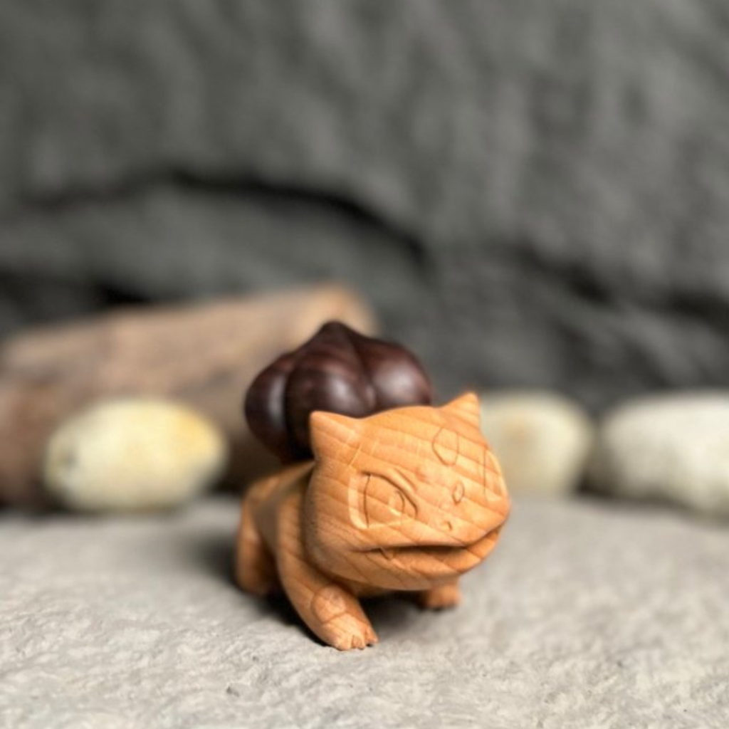 Handmade Wooden Bulbasaur Planter Monster