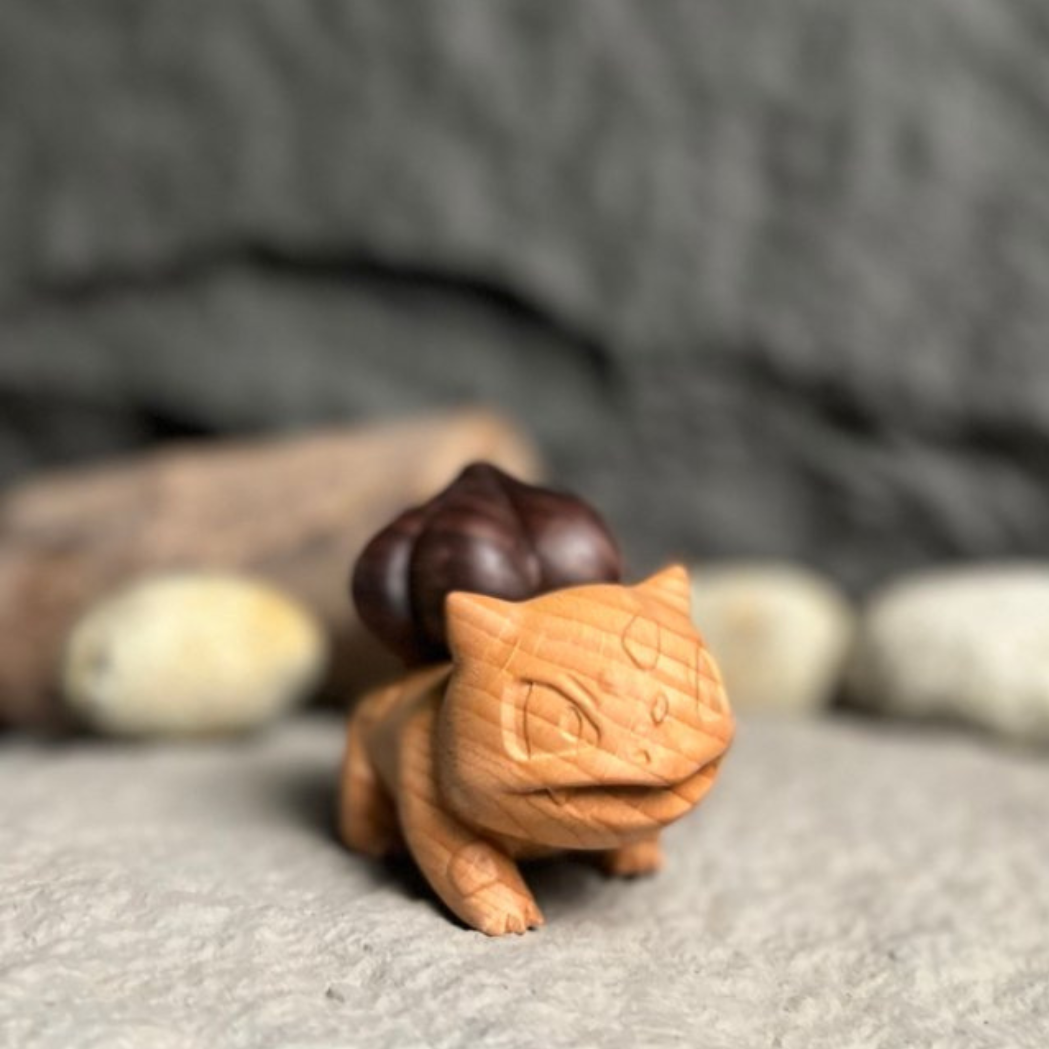 Handmade Wooden Bulbasaur Planter Monster