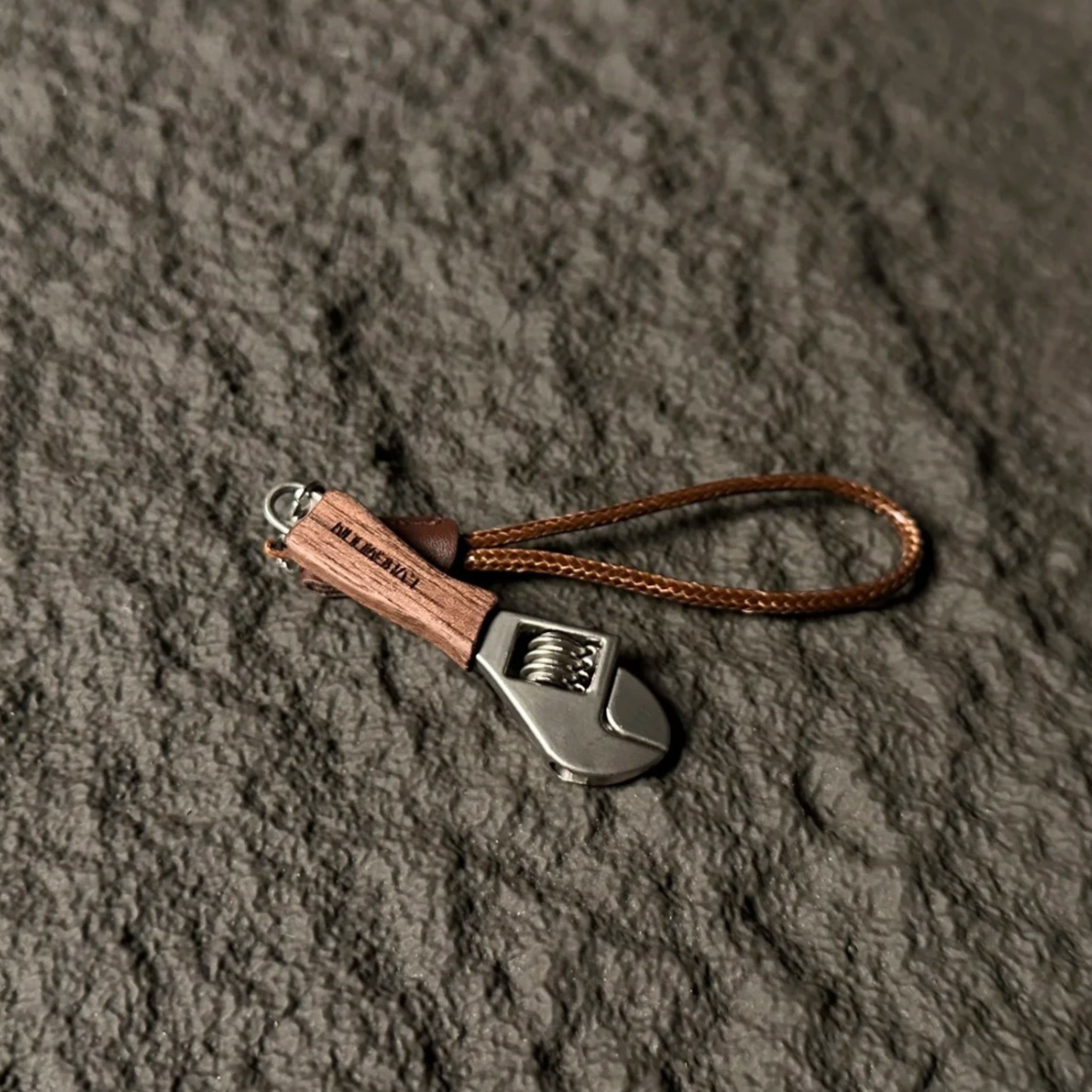 Handmade Wooden Miniature Wrench Keychain | Quirky Desk Accessory
