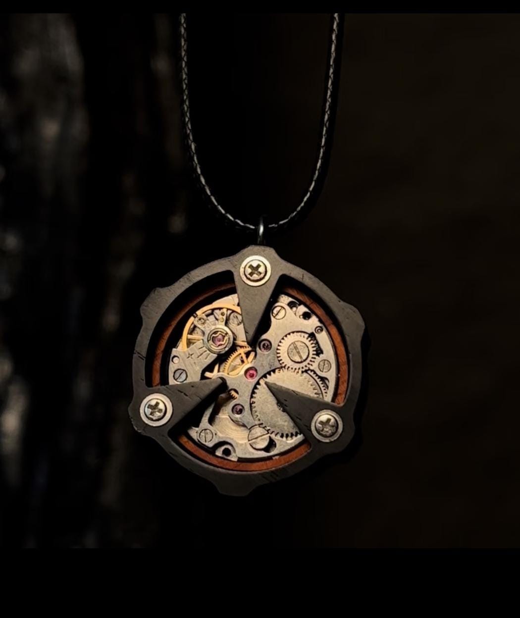 Wooden Industrial Punk Style Car Charm | Unique Gift For Boyfriend