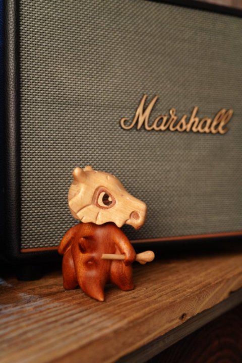 Handmade Wooden Cute Bone Figurine | Little Skull Dino Decor For Gamer