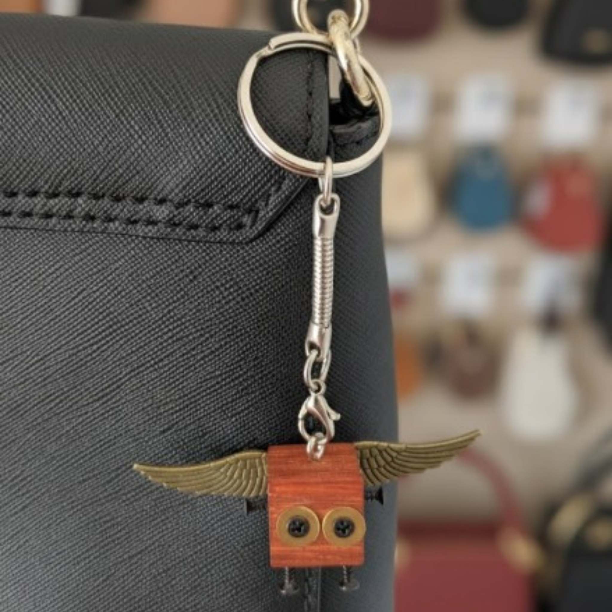 Mini Wooden Steampunk Mechanical Robot Keychain | Cute Gift For Him