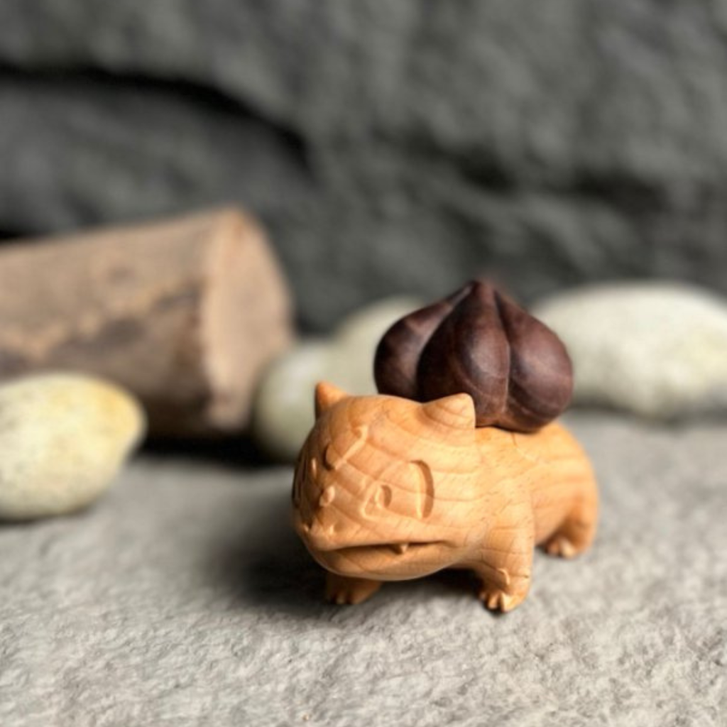 Handmade Wooden Bulbasaur Planter Monster