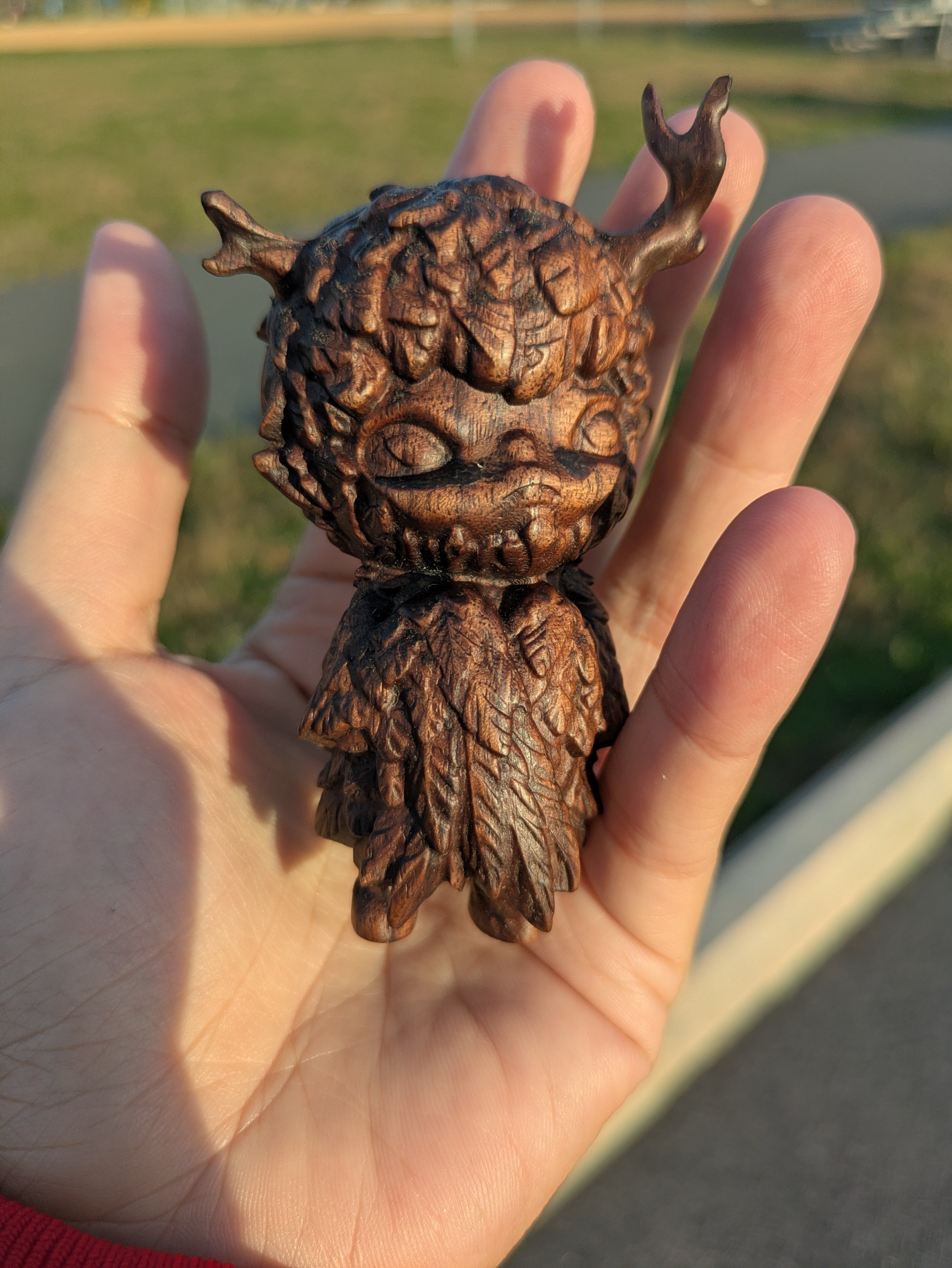 handmade wooden feather hirono xiaoye figurine