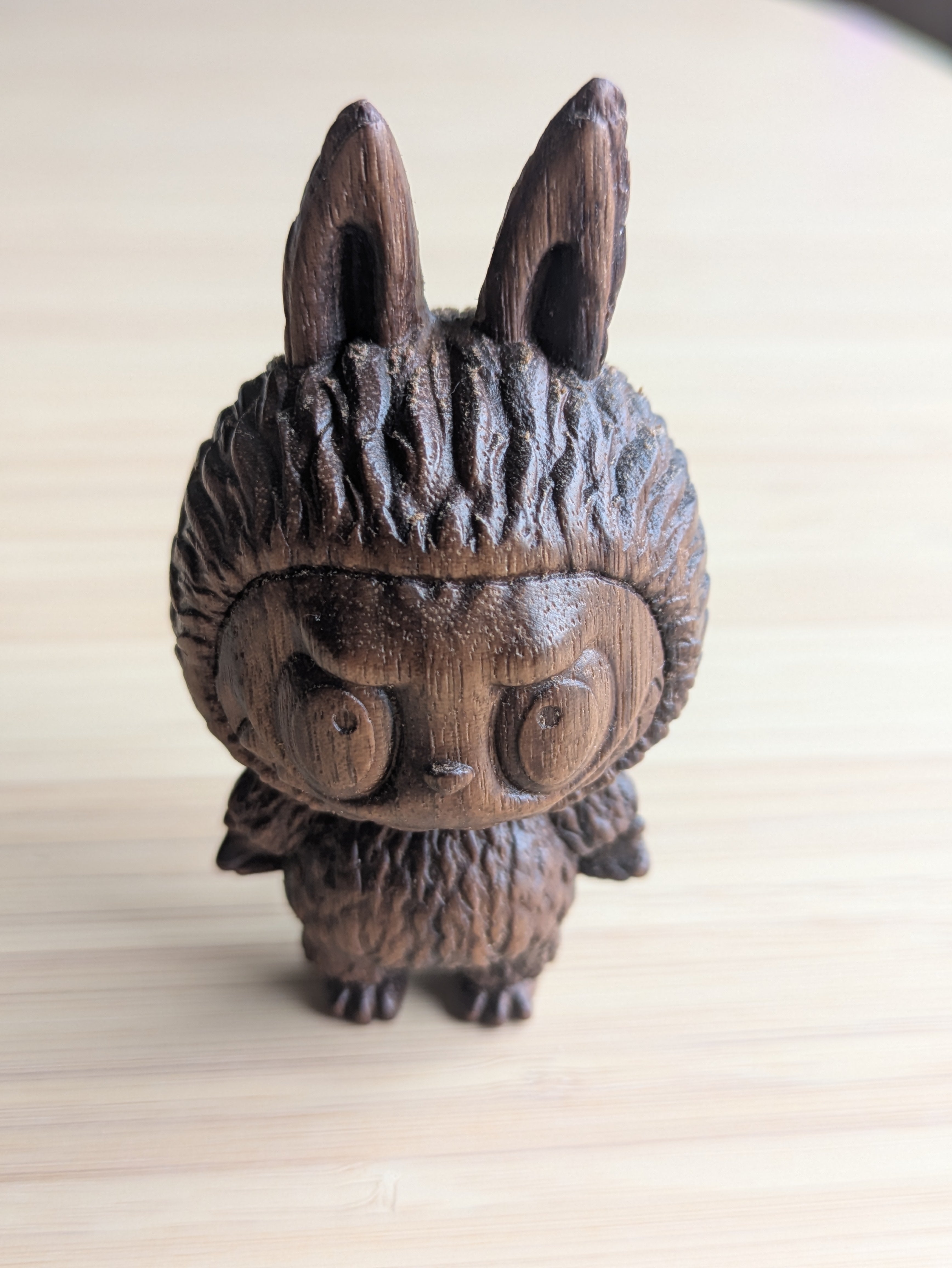 handmade wooden labubu