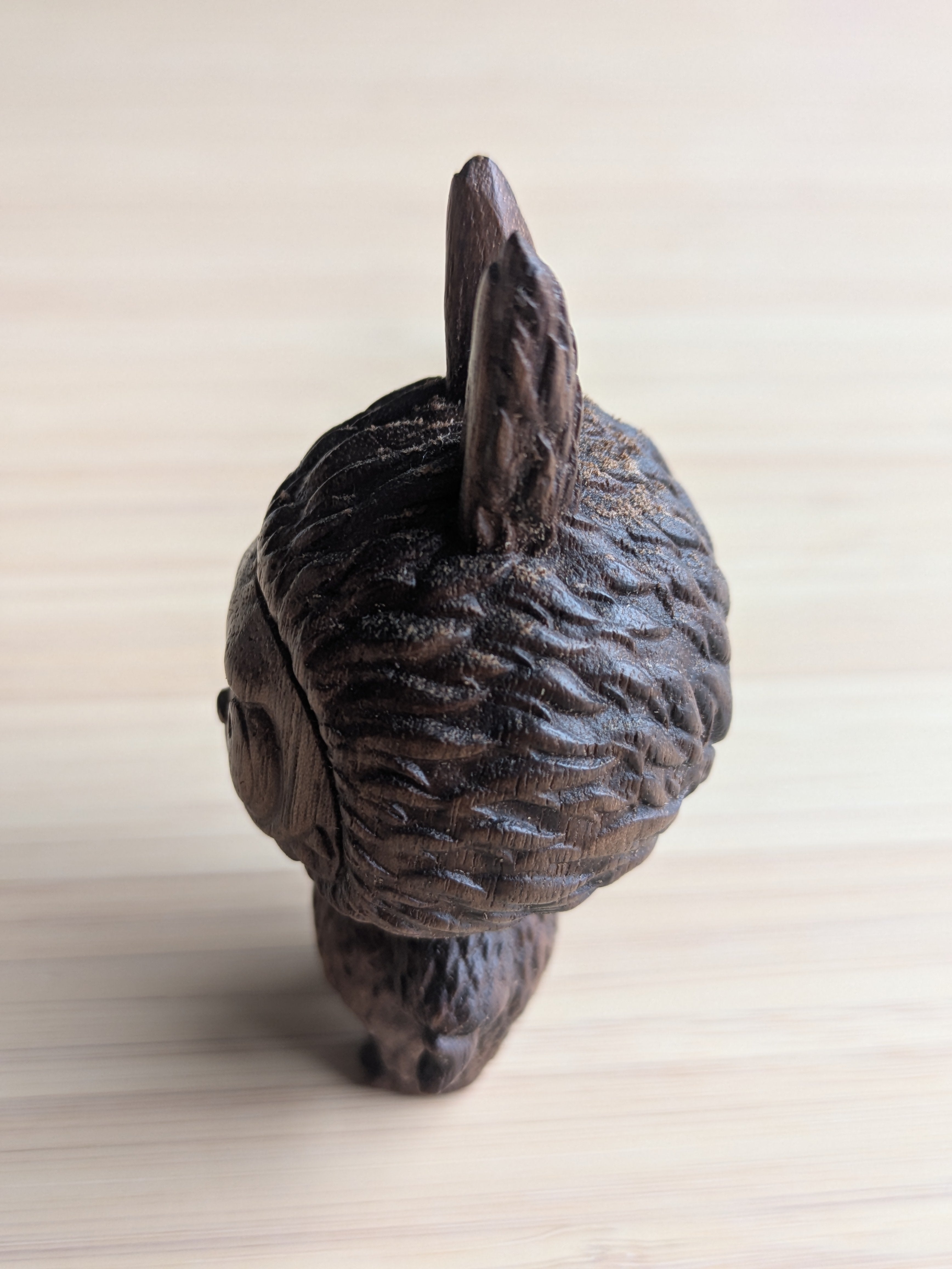 handmade wooden labubu