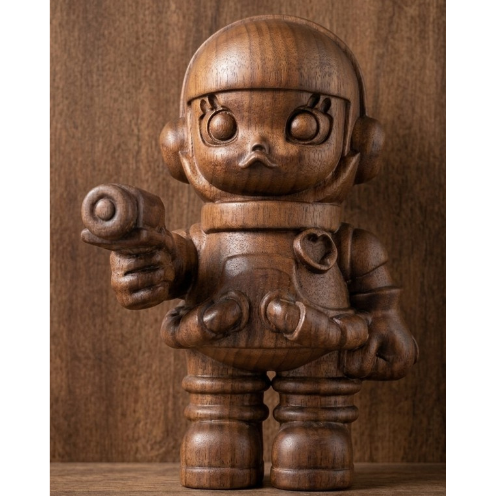 Handcrafted Wooden Big Eyes Momo Chibi | Gift for Art Lovers