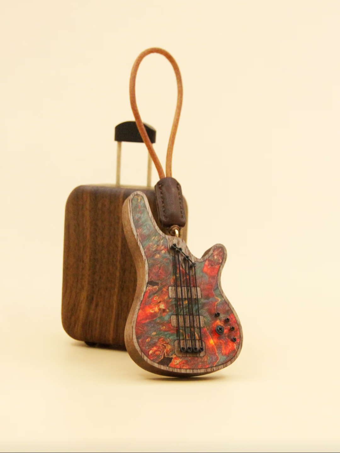 Handmade Wooden Mini Colorful Bass Charm