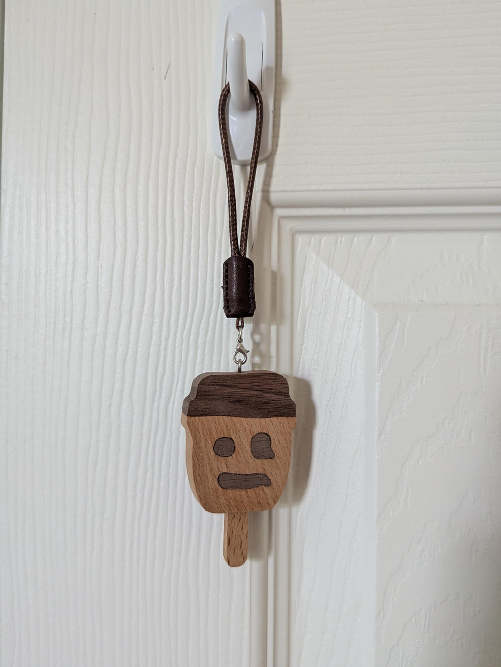 Handmade Wooden Doll Head Ice Cream | Charm For Your Car Or Backpack