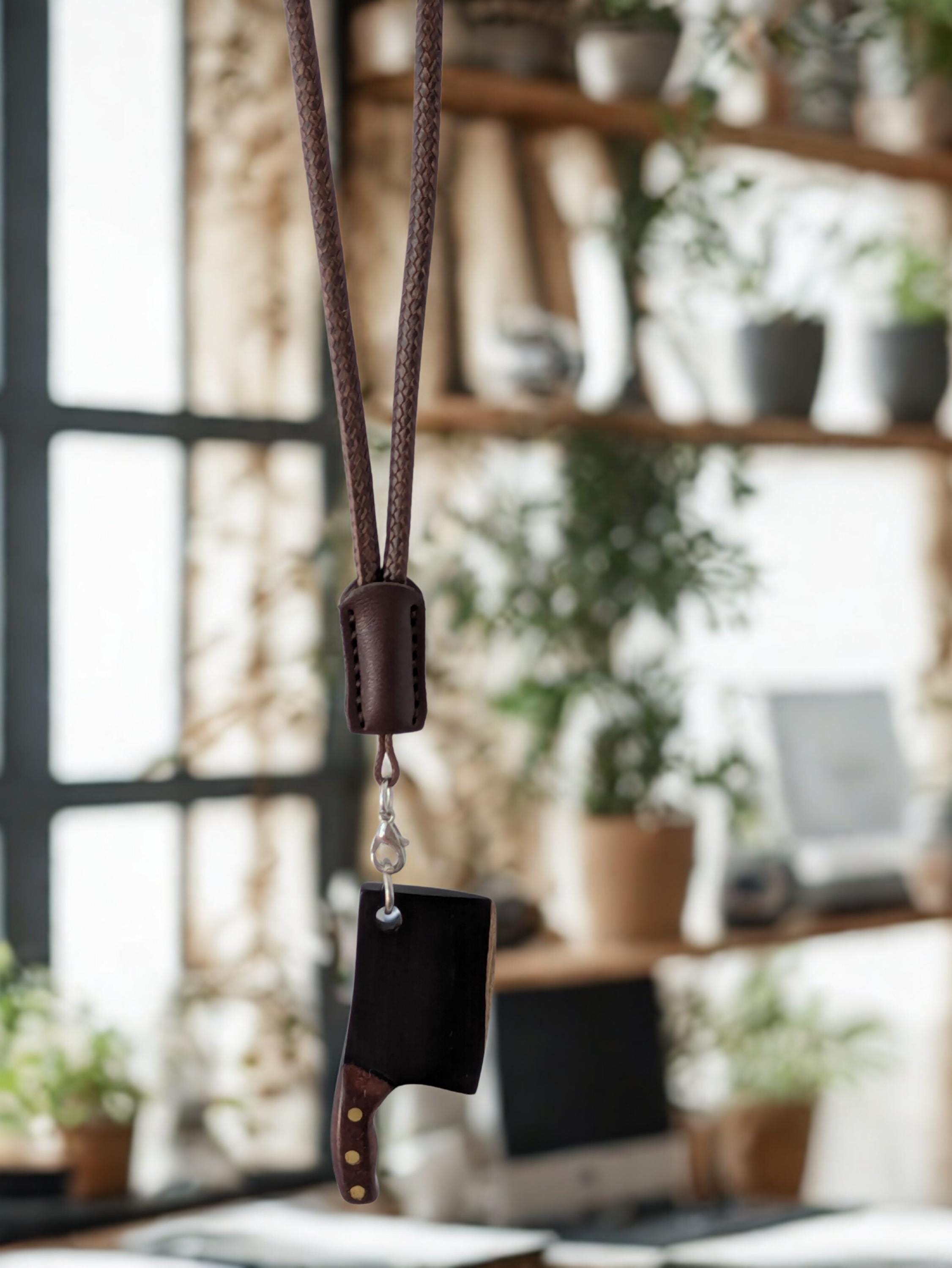 Handmade Mini Wooden Knife Charm | Cute Car Accessory Gift For Her