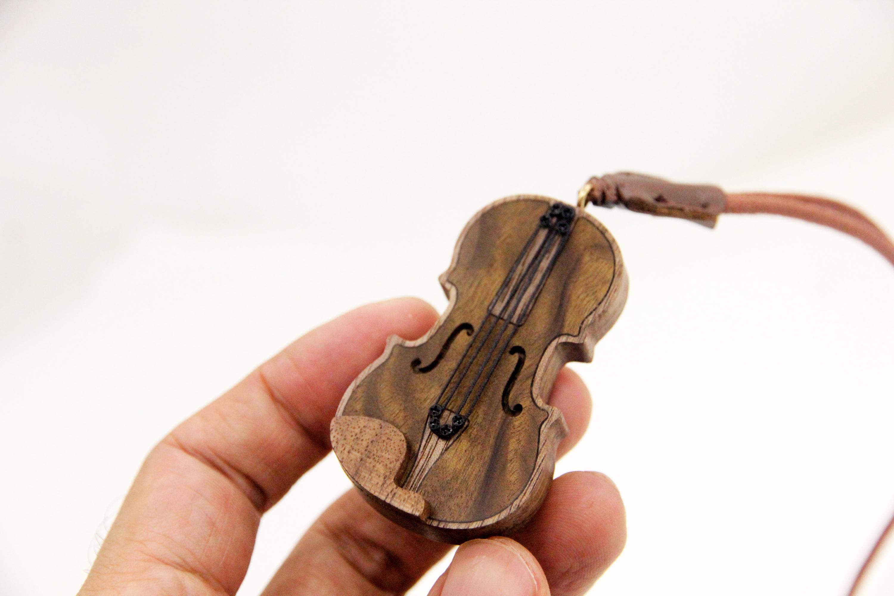 Handmade Wooden Mini Violin Charm | Gift For Music Lover Or Violinist