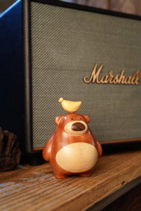 Handmade Walnut Wood Banana Bear 