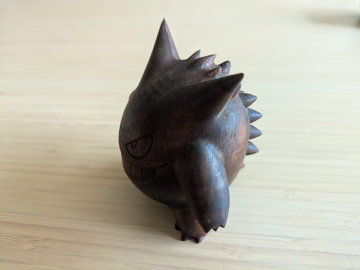 Wooden hedgehog figurine