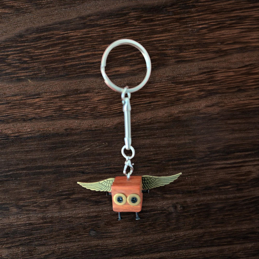 Mini Wooden Steampunk Mechanical Robot Keychain | Cute Gift For Him
