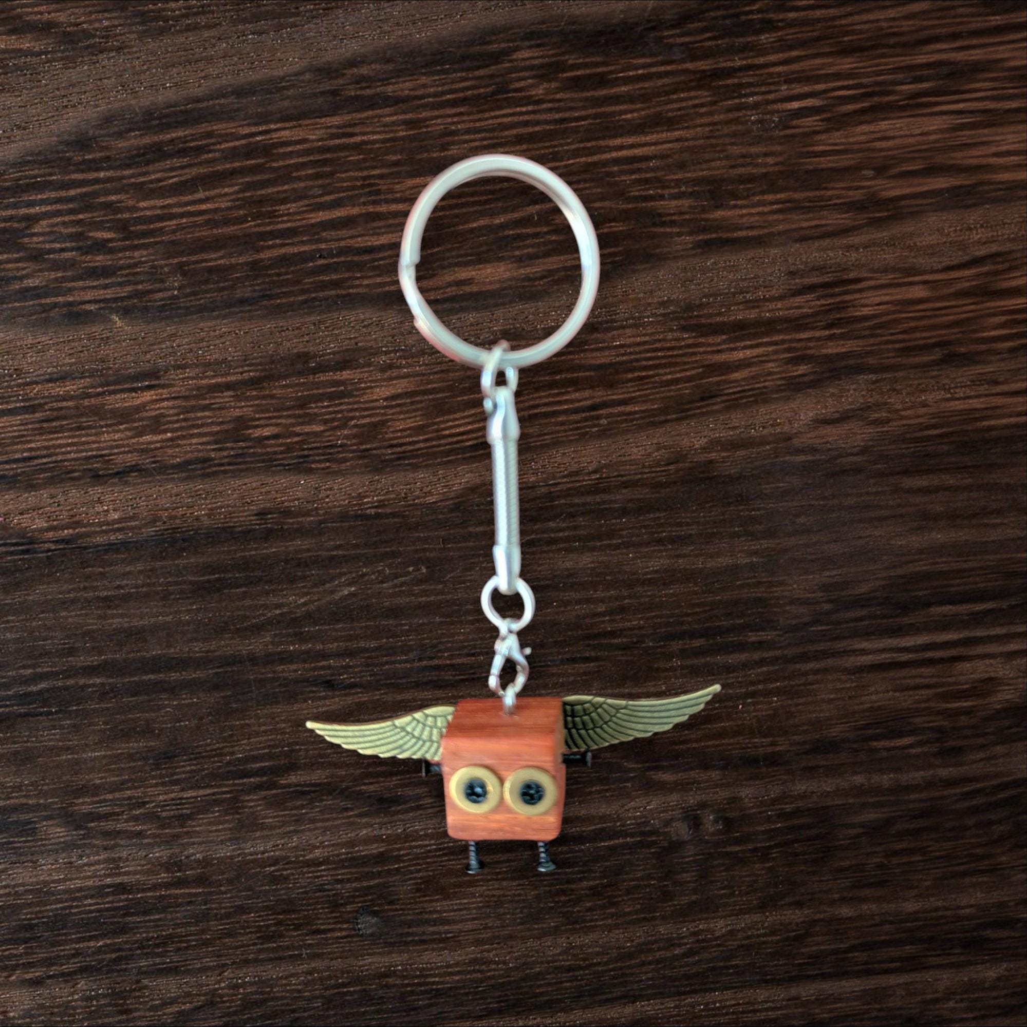Mini Wooden Steampunk Mechanical Robot Keychain | Cute Gift For Him