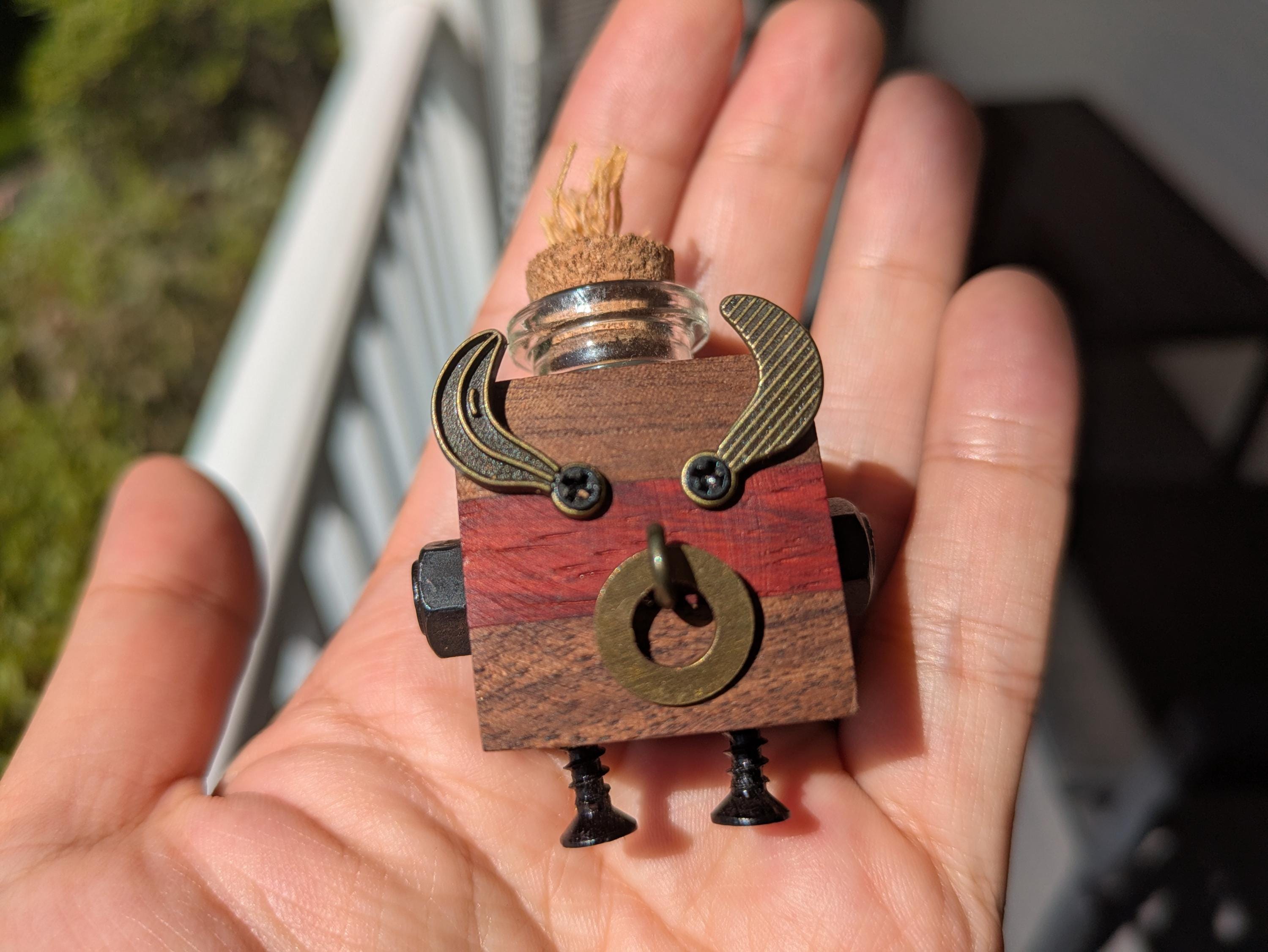 Wooden Steampunk Robot Car Essential Oils Diffuser | Car Accessory