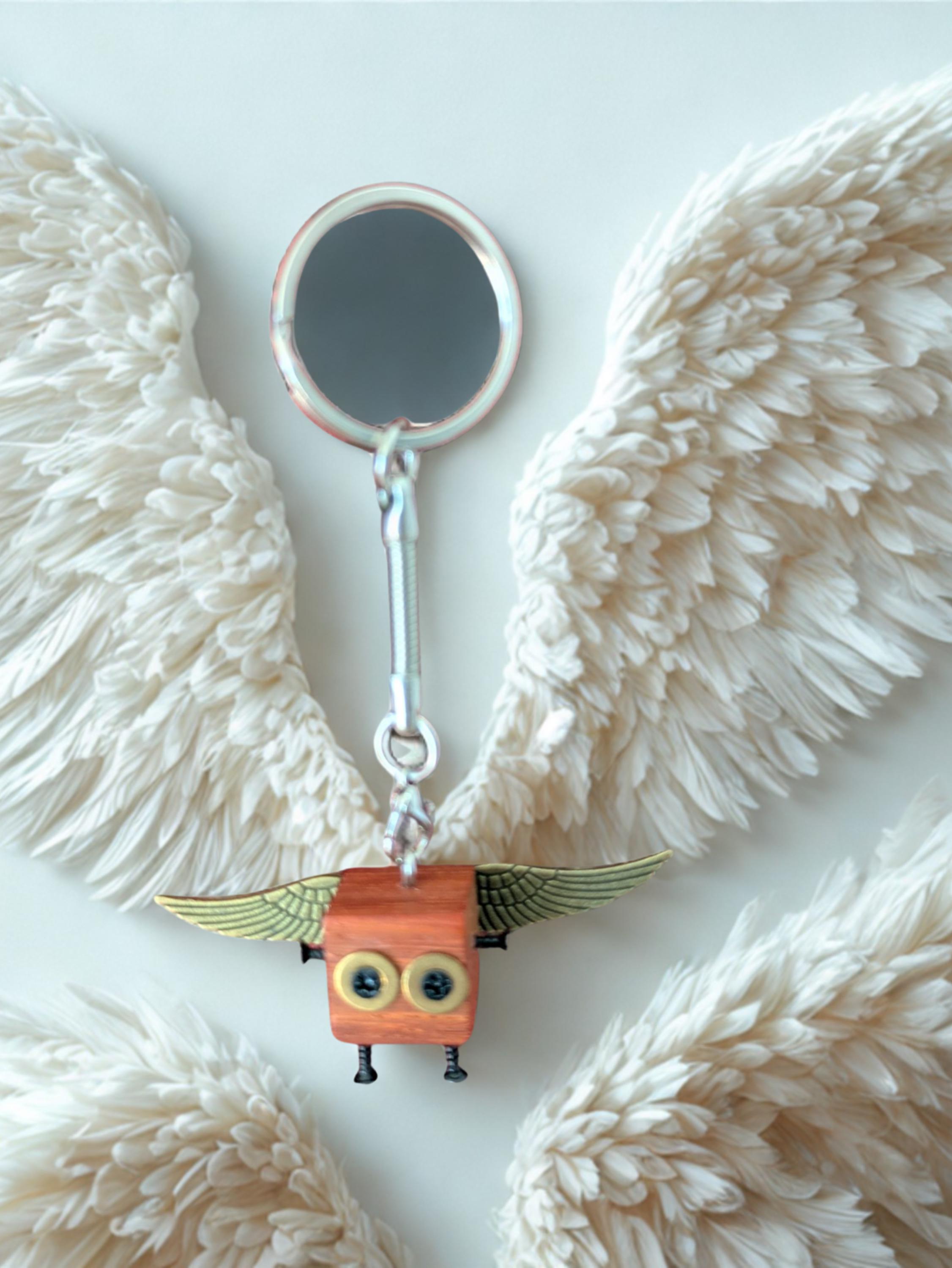 Mini Wooden Steampunk Mechanical Robot Keychain | Cute Gift For Him