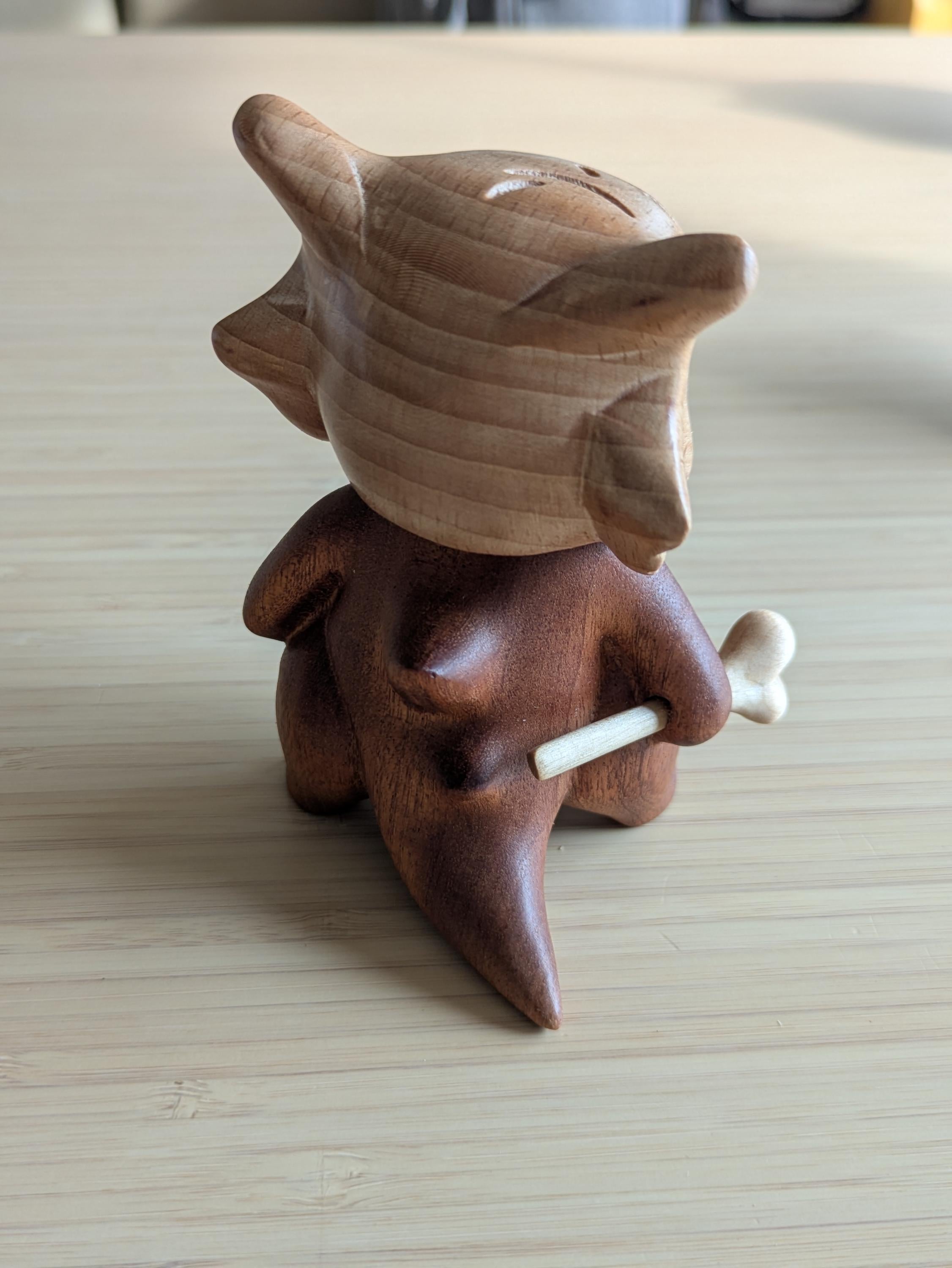 Wooden goblin figurine 
