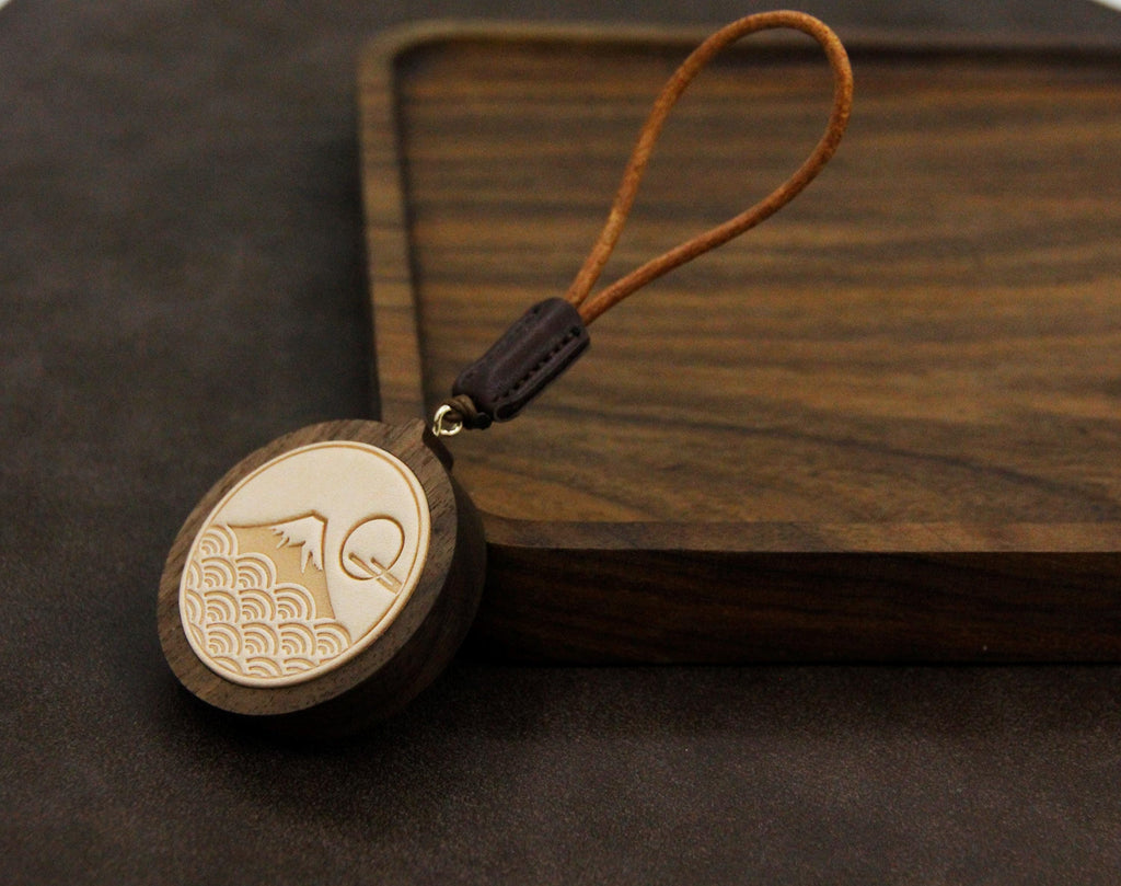 Handmade Japan Fuji Mountain Wooden Car Charm | Minimalist Gift