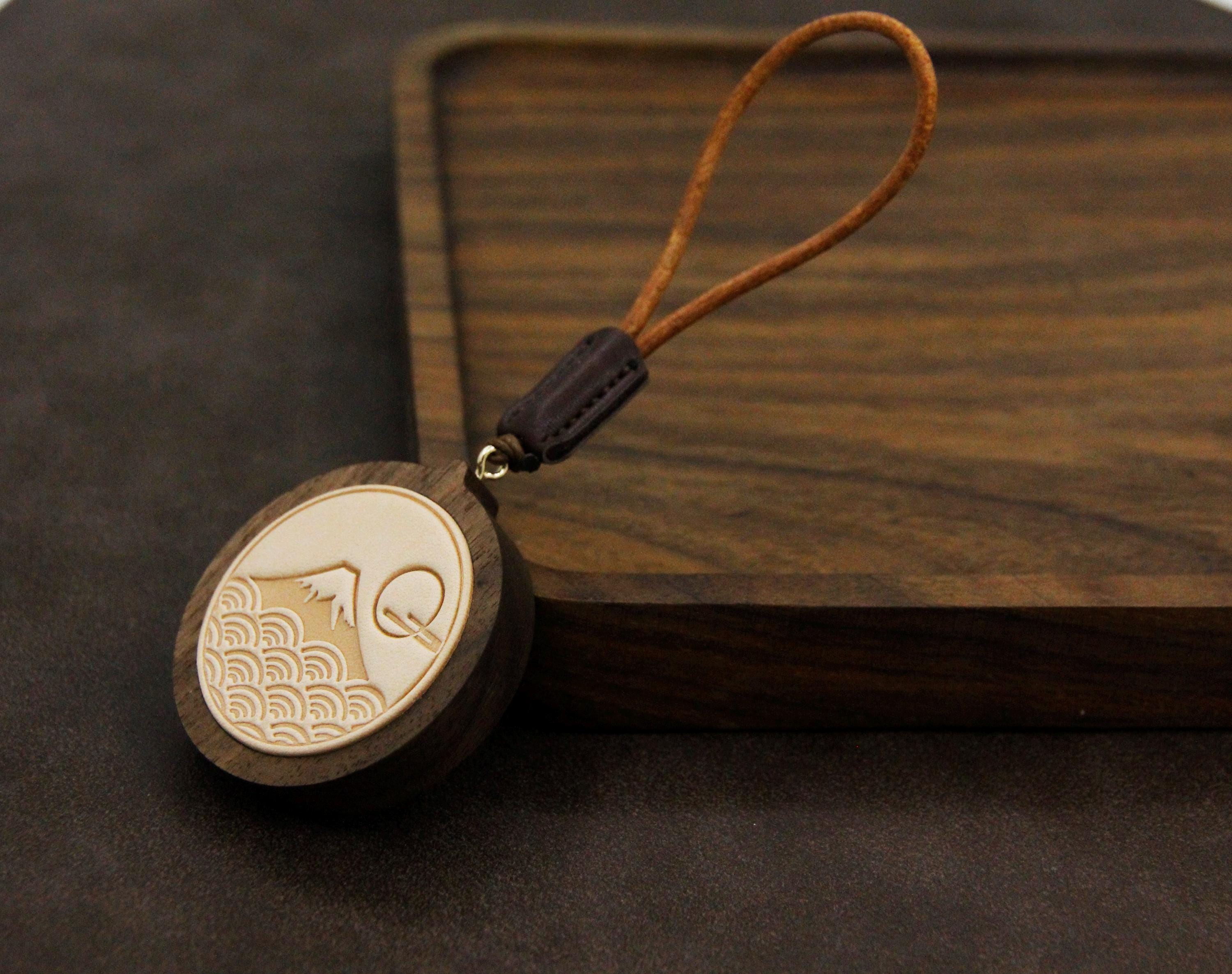 Handmade Japan Fuji Mountain Wooden Car Charm | Minimalist Gift