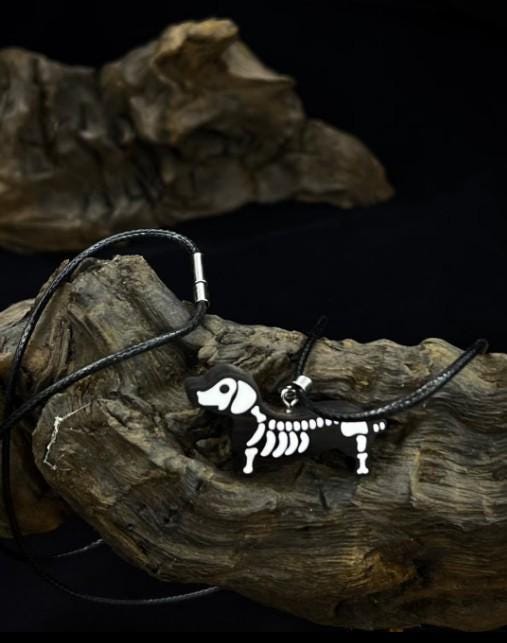 Handmade Wooden Mini Dinosaur Necklace | Black & White Minimalist Gift