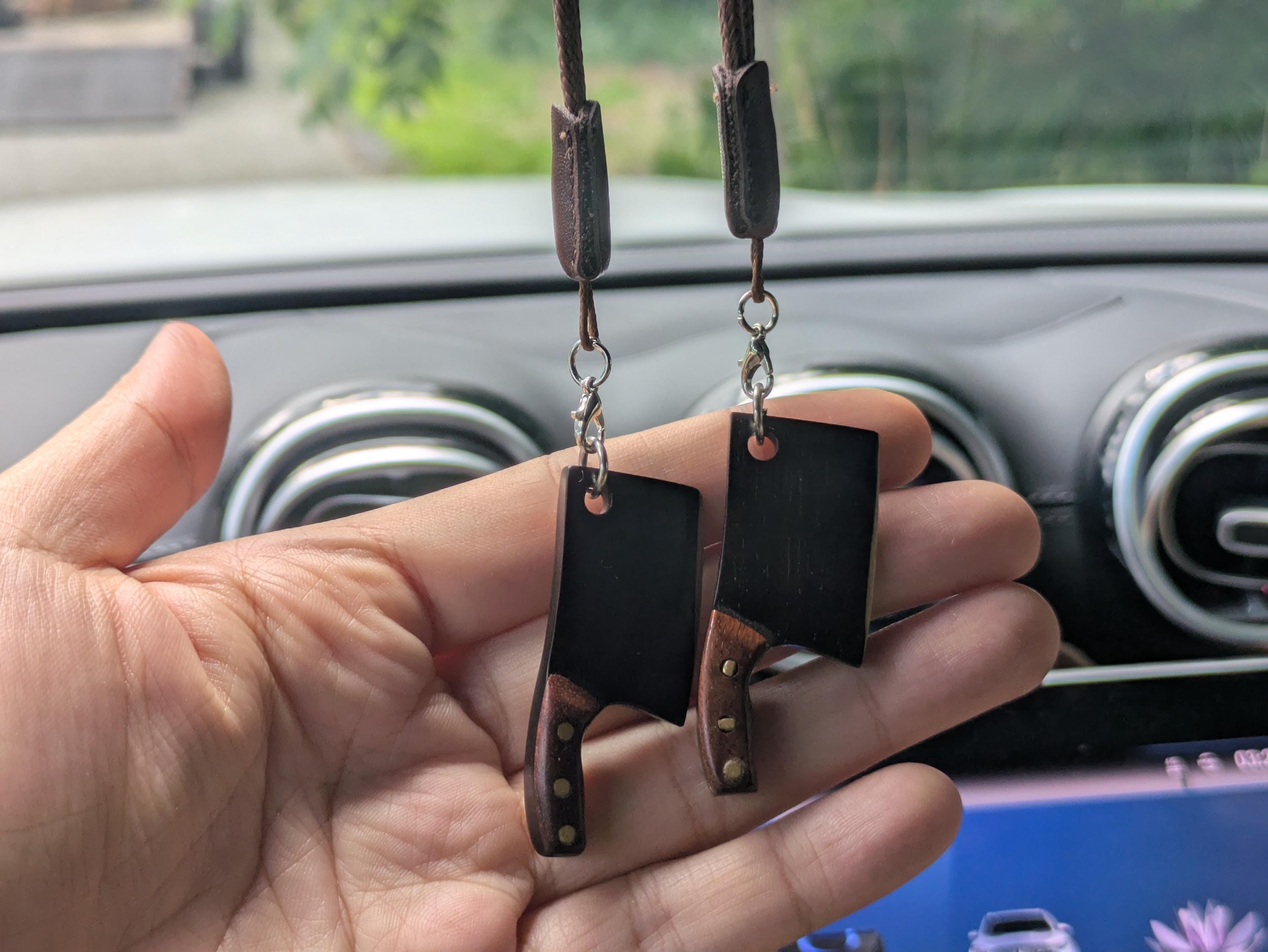Handmade Mini Wooden Knife Charm | Cute Car Accessory Gift For Her
