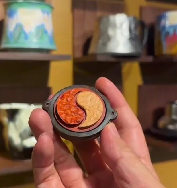 Handmade Wooden Hot Pot Shaped Fridge Magnet | Funny Foodie Gift Idea