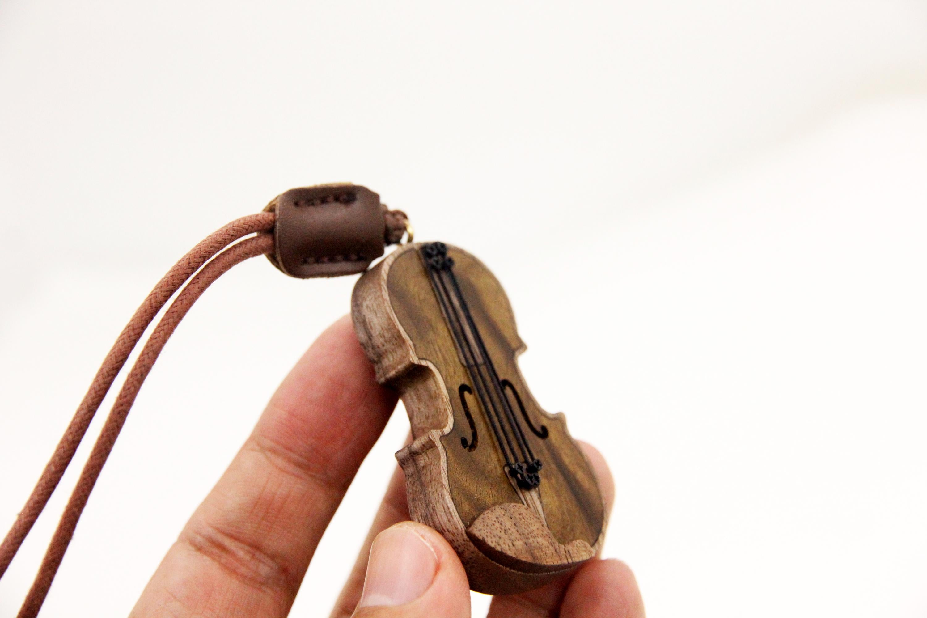 Handmade Wooden Mini Violin Charm | Gift For Music Lover Or Violinist