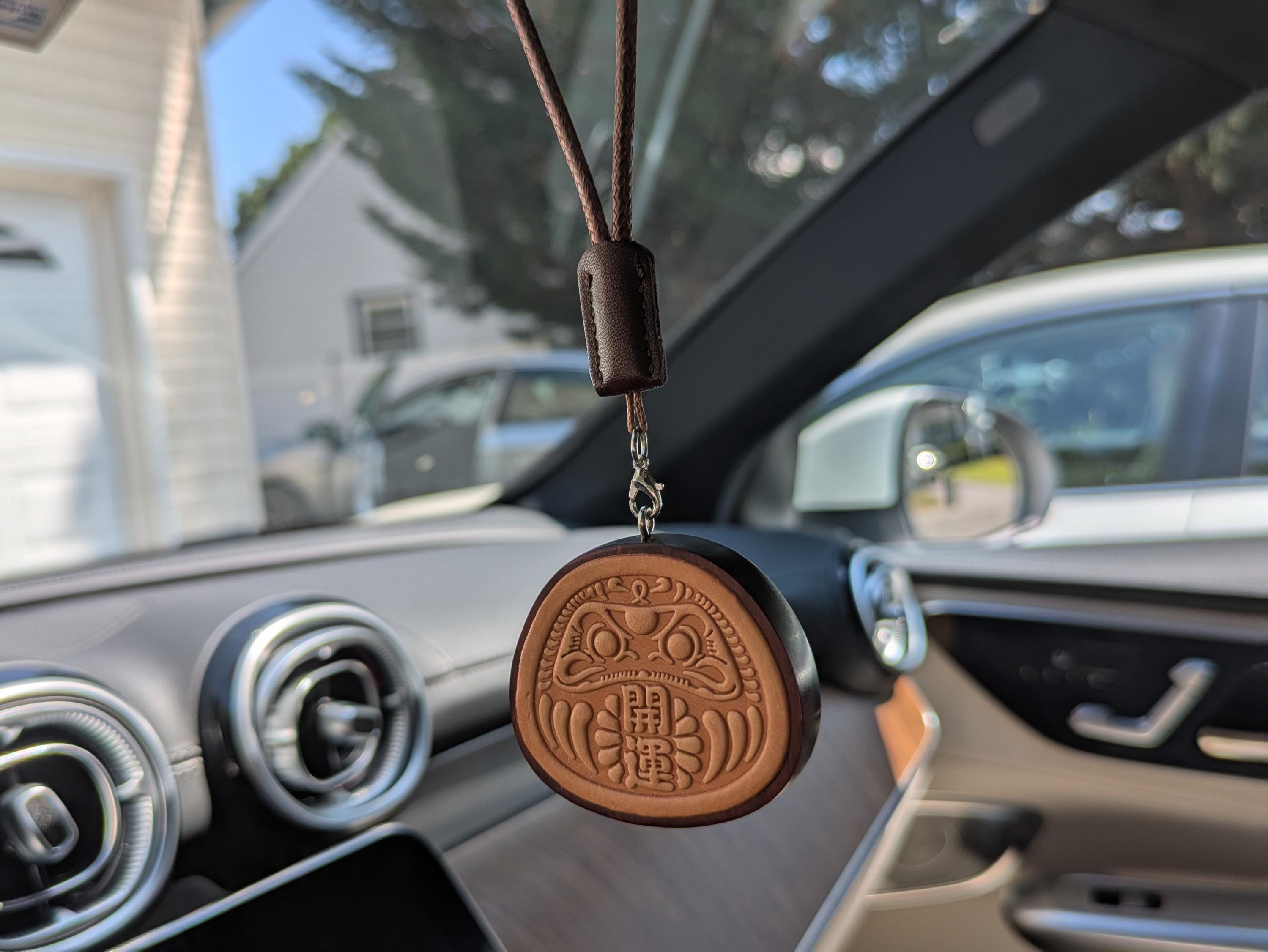Handmade Wooden Good Fortune Kaiyun 开运 Charm | Unique Car Accessory