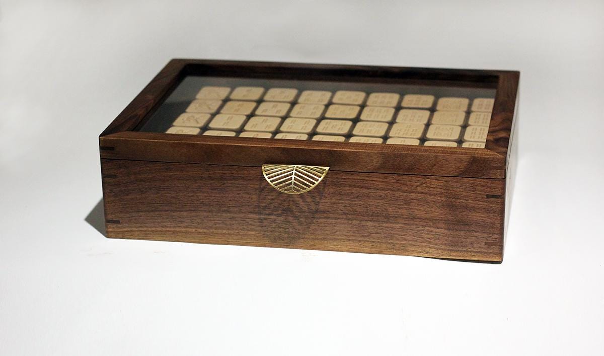 Handmade Wooden Mahjong Set | 144 Tiles Three Suits Characters